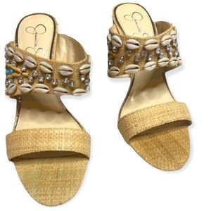 Jessica Simpson Tan and Cream Heels